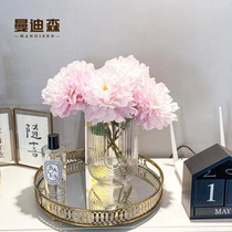 Nordic modern minimalist U-shaped grey transparent glass vase pendulum with flower arrangement for home dining table flowers water raising