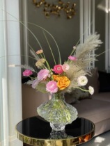 2023 New Canyon Glass Vases Ins Wind Flower Arrangement Transparent Smoke Grey Mesh Red Creative Table Decoration Pendulum