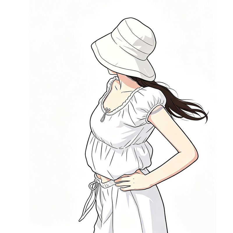 [on Sale] Aili Summer Series [Desire] 100% Cotton Pure Desire Top with Elastic Hem in Two Colors