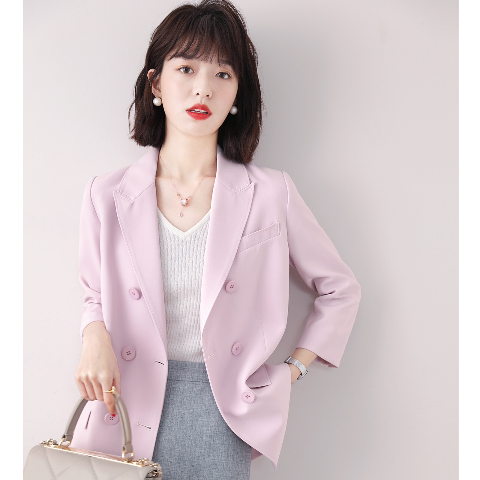 Gentle and dry - looking god suit 2020 CURA Purple Double - rows Pure - colored suit coat