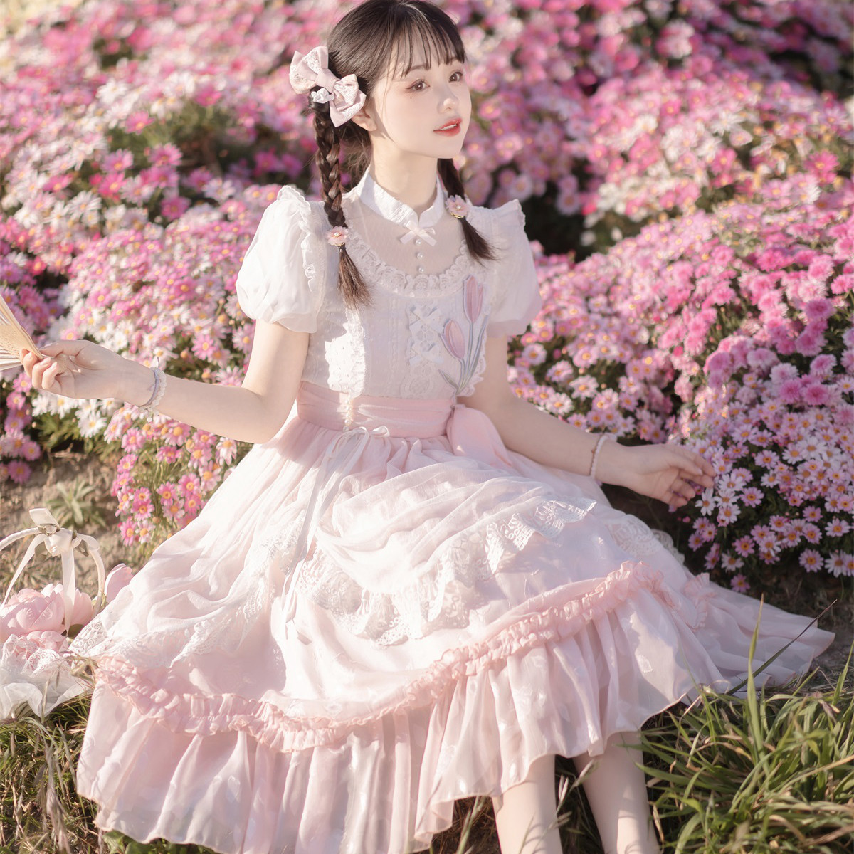 原创花与诗OP日常洛丽塔连衣裙,少女心爆棚的优雅之选!_lolita洛丽塔连衣裙_淘宝游戏网