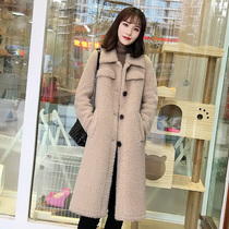 chic lamb wool coat women 2020 Winter new fur one loose thick long sheep cut coat