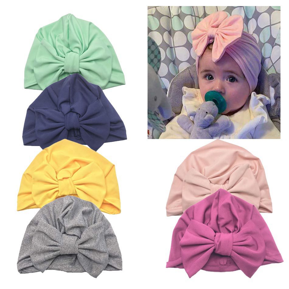 2019 new baby cap baby cap bow cap solid color Indian cap spring and summer ins explosions