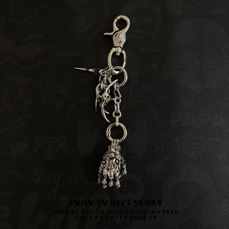 Avavava Chinese-Style Mechanical Hand Keychain with Freely Movable Fingers, Hip-Hop Punk Key Holder Avavava Chinese-Style Mechanical Hand Keychain with Freely Movable Fingers, Hip-Hop Punk Key Holder