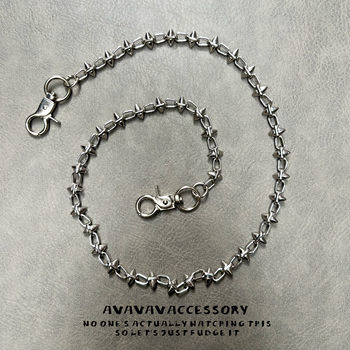 Avavav niche design jeans waist chain simple skull rivet pants chain bag hanging chain hip hop ins