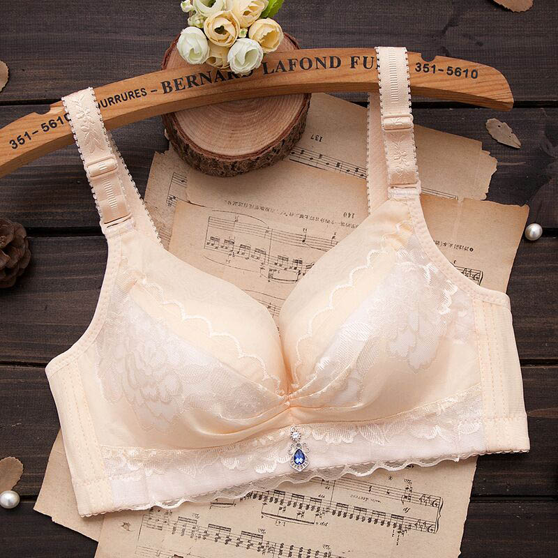 Sexy vòng thép-miễn phí áo ngực mỏng trên đỉnh của việc điều chỉnh bộ sưu tập lớn kích thước đồ lót womens thở để nhận một cặp sữa áo ngực dày.