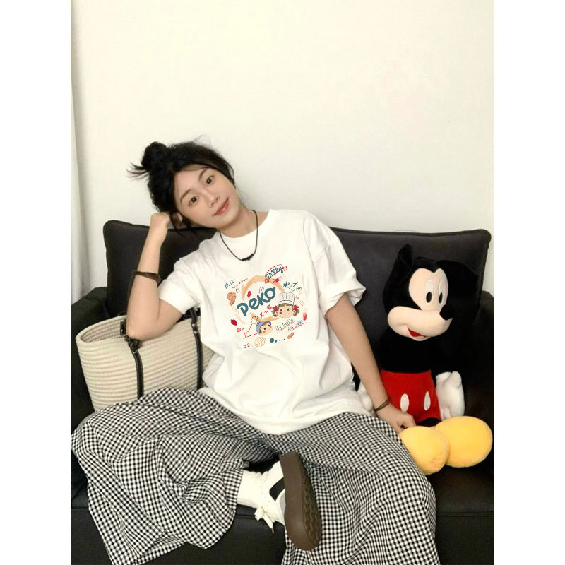 White Pure Cotton Short-Sleeve T-Shirt for Women, Summer 2026 New Popular Style, Fashionable and Stylish American Retro Top