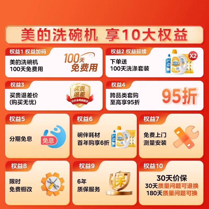 Midea Dishwasher for Home Use, Built-In, Fully Automatic, 18 Sets, Large Capacity, Intelligent Dispensing, Gx1000Smax Premium Edition