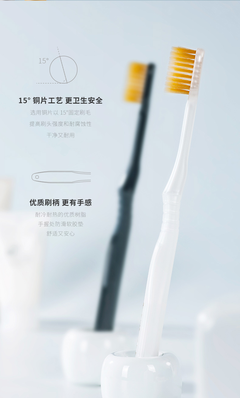 网评最好用的牙刷 日本原产 惠百施 48孔6列宽头双层软毛牙刷 6支装 图8