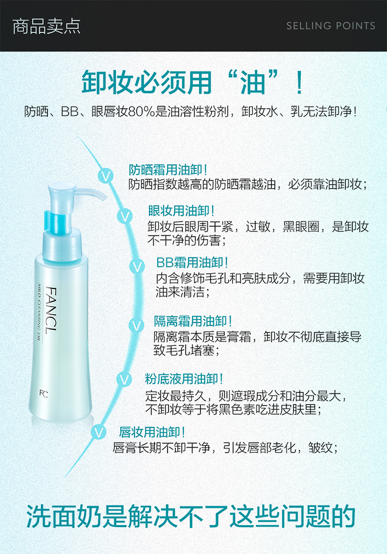 日本 FANCL 芳珂 净化修护卸妆油 120ml*2瓶 图3