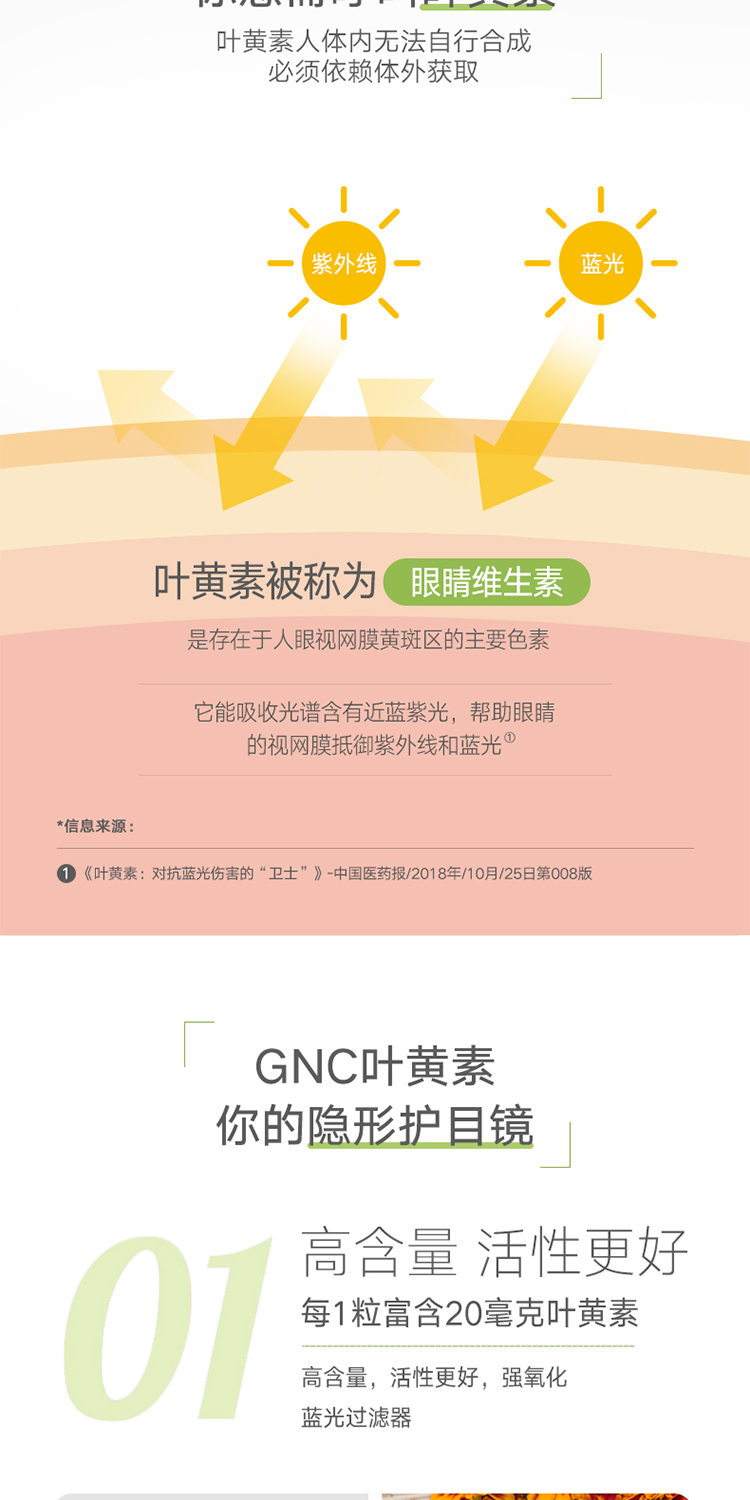 GNC 健安喜叶黄素 20mg
