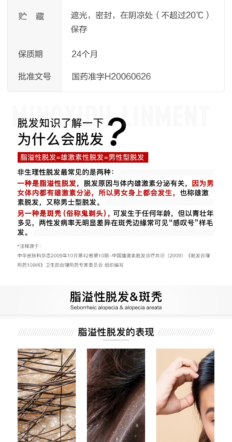 达霏欣 5%米诺地尔酊搽剂 防脱发生发增发液 30ml 图6