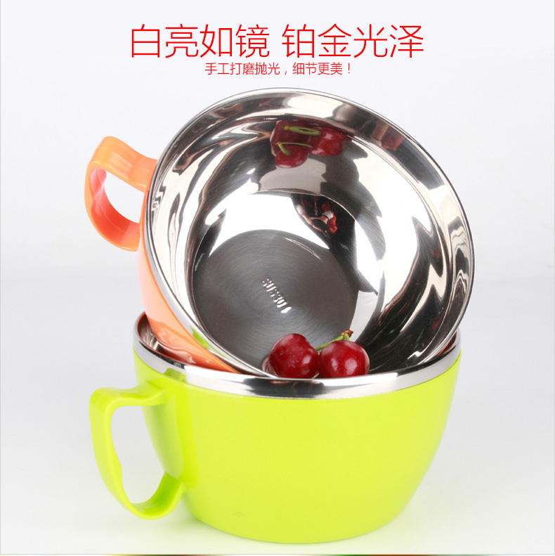 Gen 304 stainless steel, large household mercifully rainbow such as bowl suit sealed with cover noodles glass tableware li riceses leave