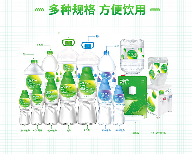 屈臣氏 蒸馏制法 饮用水 纯净水 600ml*24瓶整箱 图6