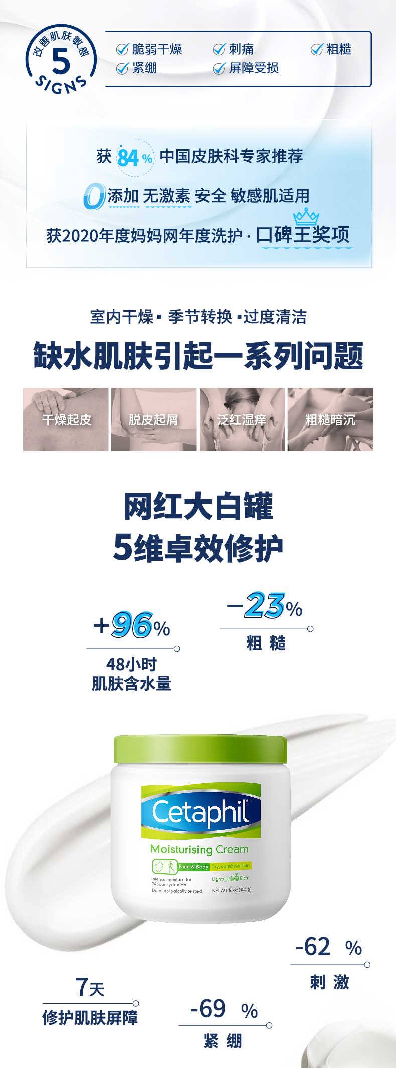 丝塔芙 甘油保湿润肤霜 453g大白罐 全身可用 图2