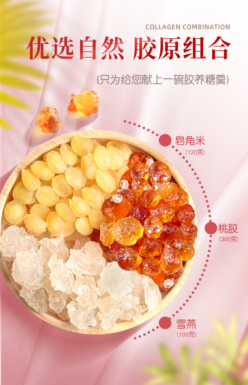 福东海 桃胶皂角米雪燕组合 520g 图4