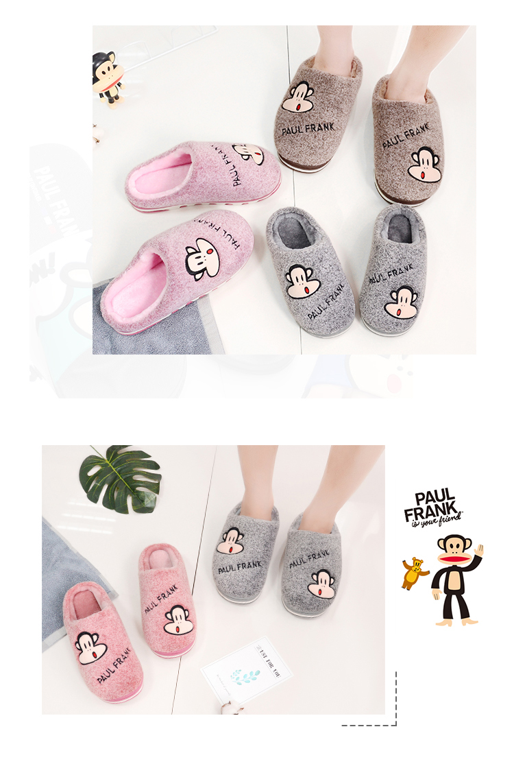 Khỉ miệng lớn đôi nam và nữ đôi dép bông trong nhà dép ấm nửa dưới dày với dép bông dép đi trong nhà tắm