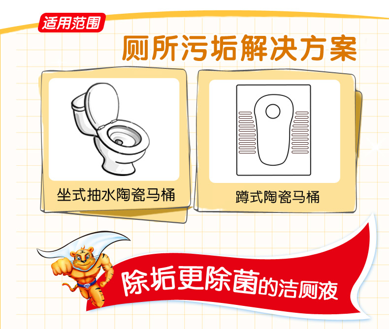 天猫定制 立白威王 8效全能洁厕剂 500g*6瓶 可用半年 图4