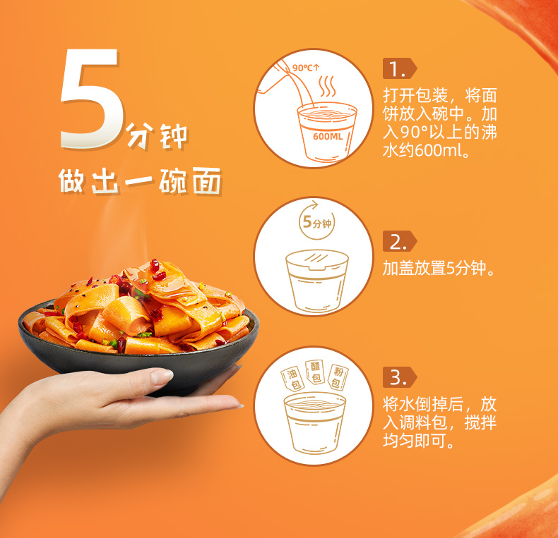 猫超次日达 阿宽 红油面皮超市装420g*2件 图7