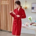 Cặp vợ chồng váy ngủ mùa đông mỏng flannel áo choàng tắm đảo lông cừu váy cưới trang phục cộng với kích thước đám cưới tại nhà dịch vụ nam - Night Robe Night Robe