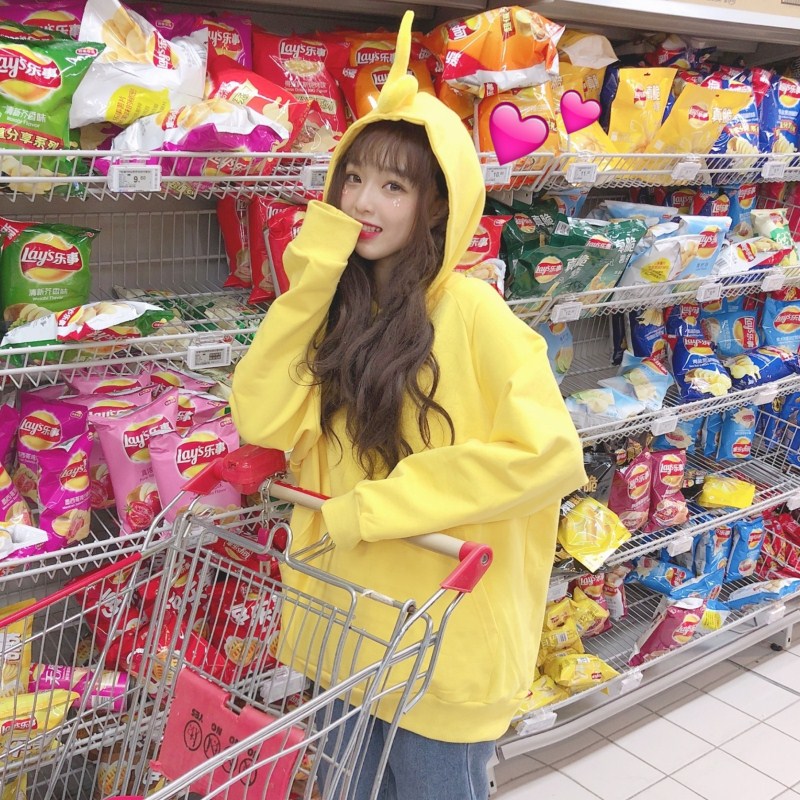 VK旗艦店 韓系俏皮可愛系純色長袖上衣