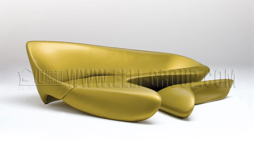 Bắc Âu Moon Sofa Designer Thiết kế nội thất cong Giải trí hình FRP Khách sạn Sảnh chân Ghế công cộng - Đồ nội thất thiết kế ghế băng gỗ