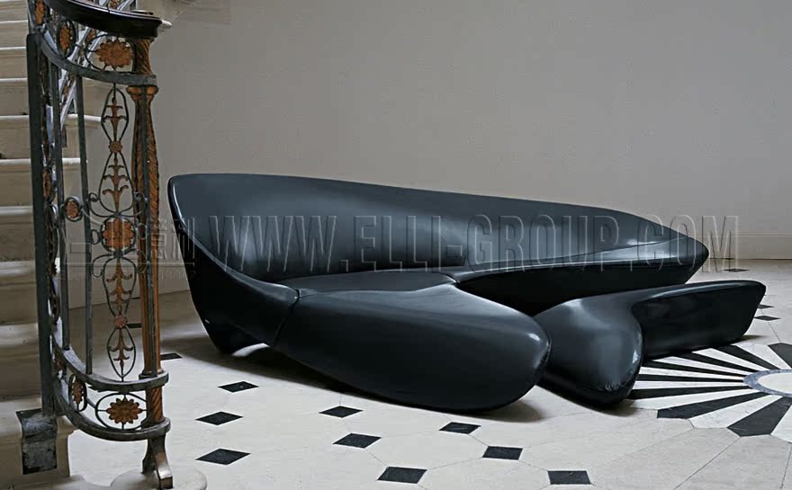 Bắc Âu Moon Sofa Designer Thiết kế nội thất cong Giải trí hình FRP Khách sạn Sảnh chân Ghế công cộng - Đồ nội thất thiết kế ghế băng gỗ