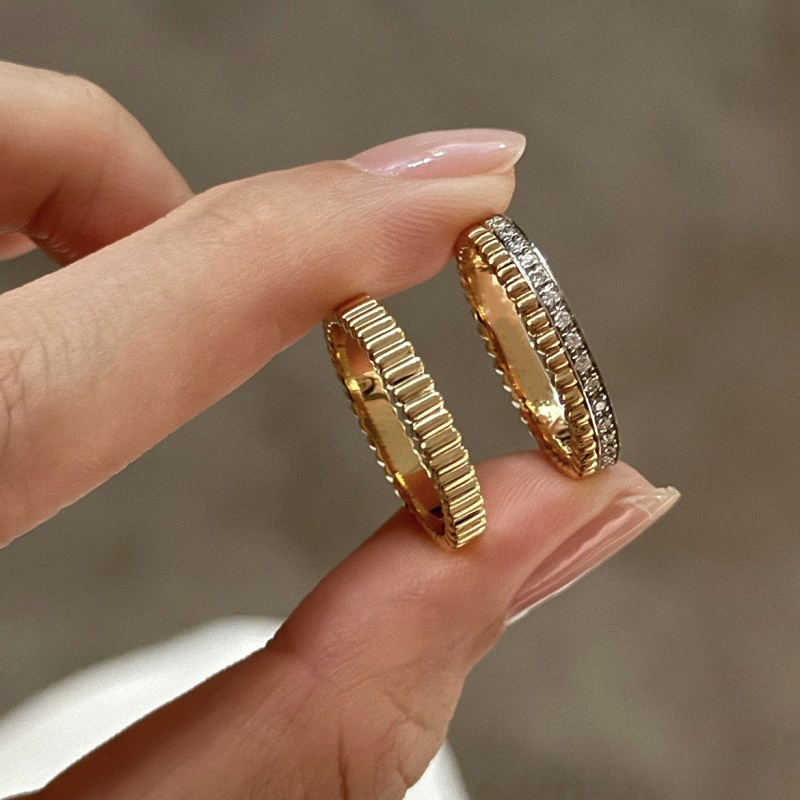 Niche Sterling Silver Narrow Version Alternative to Bao I Shilong Satin Pattern Unisex Ring, Same Style as Xiao Zhan's Rose Gold Gear Ring