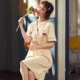 Bộ đồ ngủ nữ mùa hè ngắn tay cotton dâu tây váy ngủ Hàn Quốc kiểu công chúa Nhật Bản ngọt ngào và dễ thương phù hợp với mùa hè - Đêm đầm