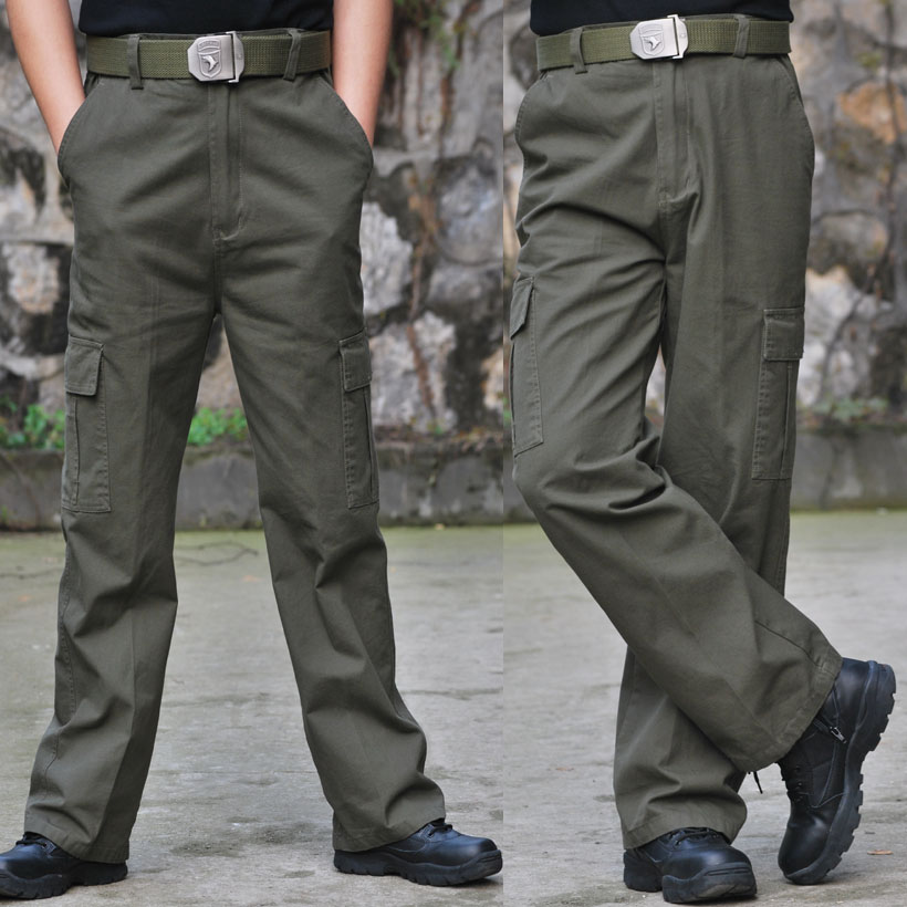 Men's pants outdoor large cotton loose crotch casual tactics trousers spring summer and winter big pockets