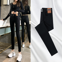 Black leggings women wear thin spring and autumn 2021 New High waist elastic thin little feet pencil magic pants