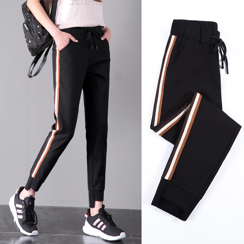 Bunch Foot Sports Pants Women Loose Ins Tide Spring Autumn Slim 2021 New Korean version Conspicuthin 90% Casual Harun Pants