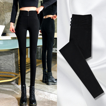 Black leggings women outer wear plus velvet spring and autumn and winter high waist thin nine feet pencil pants skinny magic pants