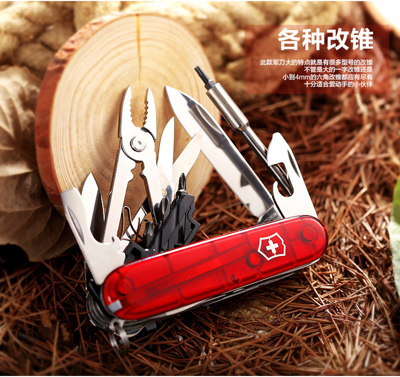 Bản gốc chính hãng Victorinox Swiss Army Knife 91MM Computer Master (Màu đỏ trong suốt) 1.7725.T Chính hãng mua dao victorinox ở đâu