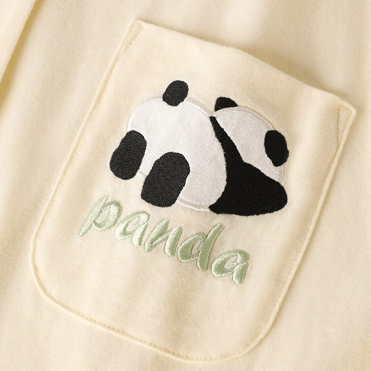 Couple pajamas women's spring and autumn pure cotton home service 2023 new panda large size can be worn outside men's long-sleeved suit