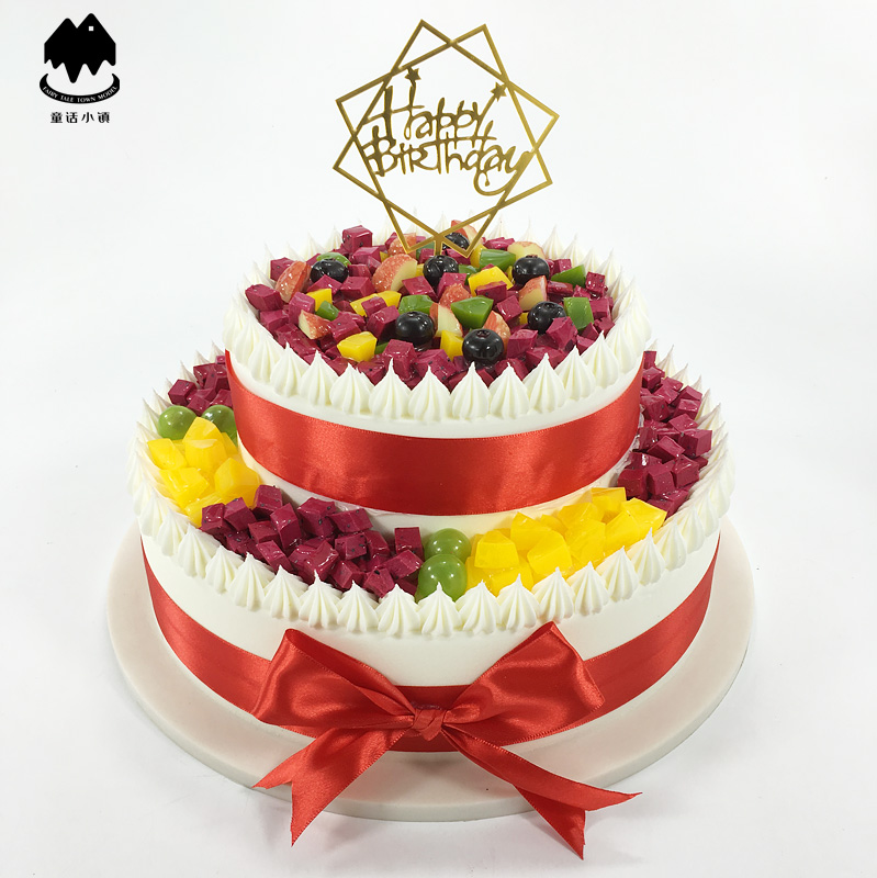 European double layer fruit cake model 2019 new net red simulation popular birthday fake cake sample t968