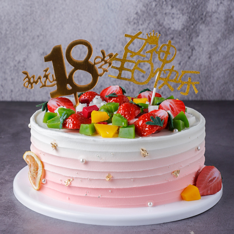 Goddess forever 18 year old fruit cake model emulated 2022 new net red plastic fake cake samples