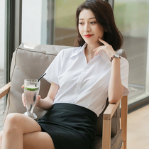 Shirt womens short-sleeved summer Korean version slim fit wild anti-go light half-sleeve overalls Formal professional v-neck white shirt women