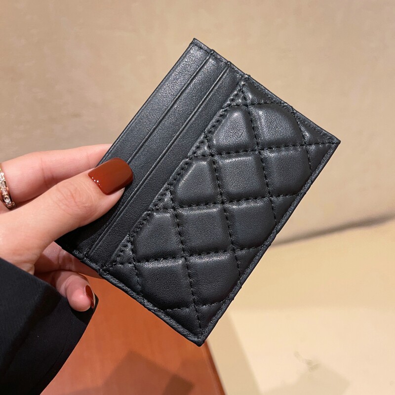 Lingge card bag female compact mini ultra-thin cowhide card holder simple multi-card card holder exquisite coin purse all-in-one bag