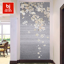 Simple modern glass mosaic fine cut painting tile background wall living room puzzle porch mosaic decorative painting Mirror