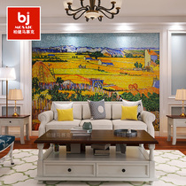 Van Gogh abstract glass mosaic Cut American Jigsaw Restaurant TV Background Wall Tile Toilet Fresco