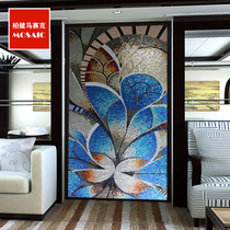 European abstract mosaic pattern porch Hall puzzle background wall custom mirror decoration ice Jade cut painting tiles