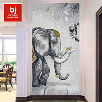 Elephant Mosaic Jigsaw Puzzle Background Wall Brief Modern Genguan Aisle Abstract Aisle Background Glass Cut Parquet