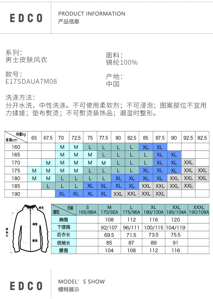 清仓0.9折 机能户外潮牌 EDCO 超细尼龙 男 防风防水防晒皮肤风衣 图2