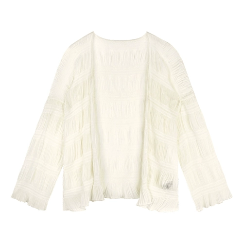 Шелковая шифоновая одежда для защиты от солнца, летний кардиган, тонкая модная короткая куртка, в стиле Шанель