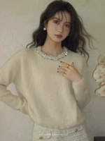 Абрикосовый цвет [поздняя осень и ранняя зимняя наряды/Топы моды для этого года/зимние теплые наряды/нефинитные топы/свитера/темпераменты/корейские наряды/Вдохновленные миу MIU Tops/Зимние наряды]