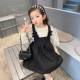 Girls' Dress 2022 Autumn New Korean Version Children's Long-sleeved Mesh Princess Dress Western Style Vest Dress Trendy