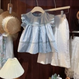 Летняя кукла без рукавов для девочек, детская рубашка, в корейском стиле, в западном стиле