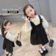 Girls' Dress 2022 Autumn New Korean Version Children's Long-sleeved Mesh Princess Dress Western Style Vest Dress Trendy