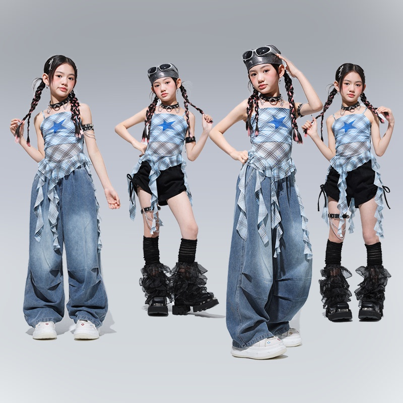 Jazz Dance Girls' Clothing, Girls' Street Dance, Kids' Performance Trendy Clothes, Children's Jazz Suits, Hip-Hop Dance Performance Costumes Jazz Dance Girls' Clothing, Girls' Street Dance, Kids' Performance Trendy Clothes, Children's Jazz Suits, Hip-Hop Dance Performance Costumes